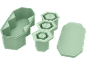 Eisformen-Set mit drei Formen und einem Deckel, 1., 2., 3.