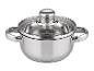 Edelstahlkochtopf mit Deckel und zwei Griffen