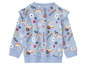 Baby-Pullover mit Blumen-, Regenbogen- und Vogelmuster.
