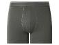 Dunkelgraue Herren-Boxershorts mit weißem Bund.