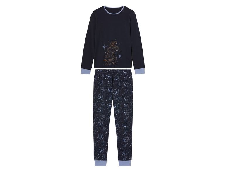 Ein langärmliger Mickey Mouse-Pyjama mit Sternmuster.