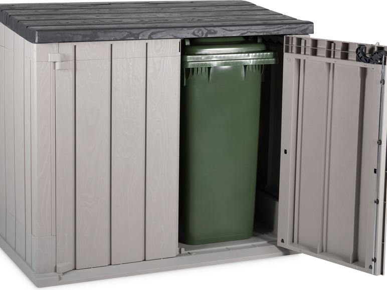 Gehe zu Vollbildansicht: dobar Mülltonnenbox 2x120 l mit Stauraum, Kunststoff - Bild 16