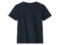 Dunkelblaues Basic-T-Shirt mit kurzen Ärmeln, Rückansicht
