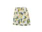 Weiße Shorts mit gelbem Zitronen- und blauem Blumenmuster.