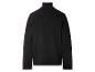 Schwarzer Herren-Rollkragenpullover mit langen Ärmeln, Rückansicht.