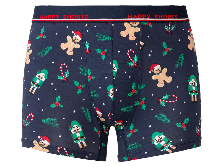 Gehe zu Vollbildansicht: Happy Shorts Herren Boxershorts, 2 Stück, mit Weihnachtsmotiv & Geschenkverpackung - Bild 9