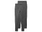 Zwei Paar dunkelgraue Leggings oder Trainingshosen.