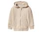 Beiger Kinder-Kapuzenpullover mit Reißverschluss und Taschen