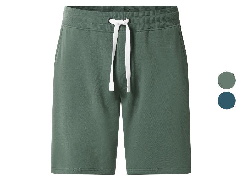 Grüne Herren-Sweatshorts mit weißem Kordelzug