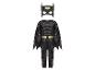 Batman-Kostüm für Kinder, mit einem schwarzen Overall mit gelbem Fledermaussymbol und passender Maske.