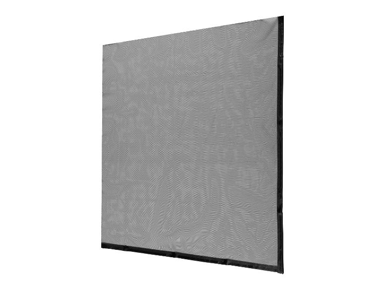 Ein graues Netzgewebe mit schwarzen Rändern