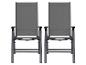 Zwei graue klappbare Gartenstühle mit Armlehnen