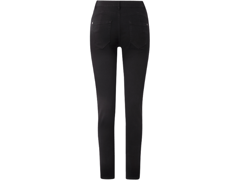 Schwarze Damen-Skinny-Jeans mit Gesäßtaschen