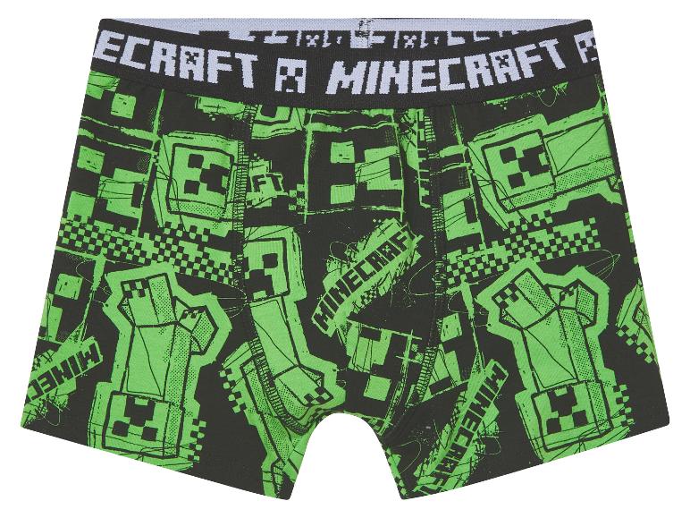 Minecraft-Boxershorts für Kinder, grün-schwarzes Design.