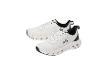 Ein Paar weiße Sportschuhe mit schwarzen Details.