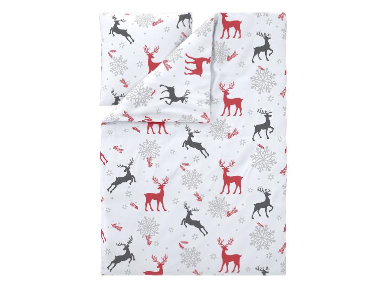 Weihnachtliche Bettwäsche mit Rentieren und Schneeflocken