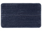Ein dunkelblauer Badeteppich mit rauer Textur.