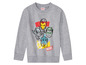Ein grauer Pullover mit Avengers-Charakteren, darunter Iron Man, Hulk und Captain America.