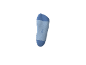 Hellblaue Socke mit dem Text „23-26“ auf der Sohle.