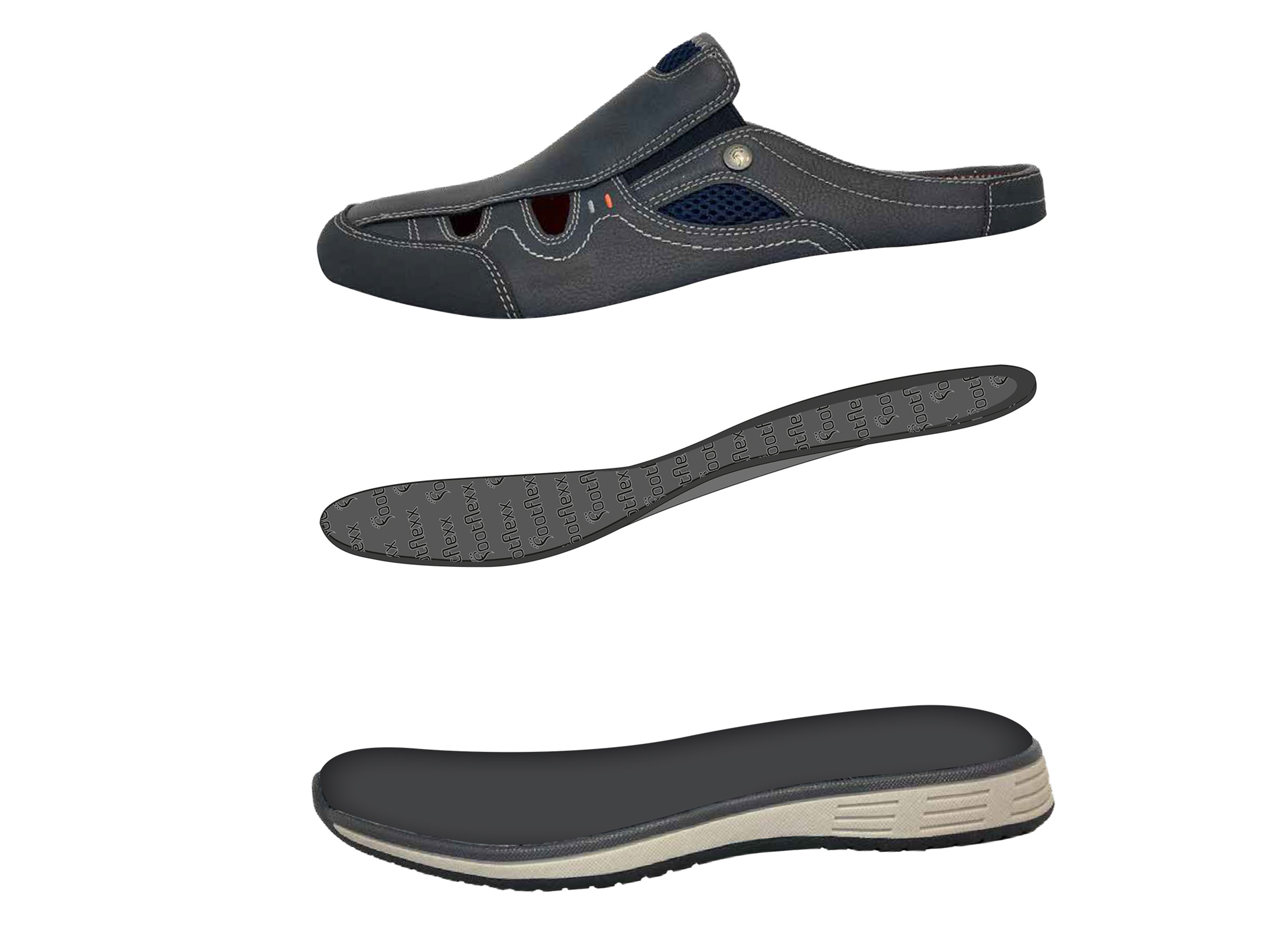 Thumbnail - Herren Sabot (Blau, 43)