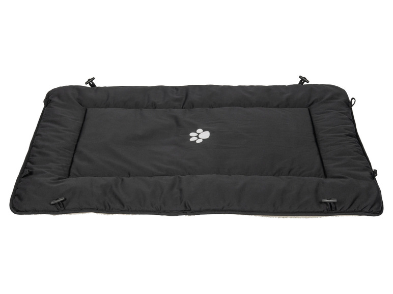 Schwarze Hundebett mit Pfote