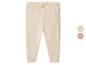 Beige Baby-Leggings mit elastischem Bund, mit rosa Farboption.