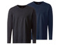 Zwei langärmelige T-Shirts von Livergy in Schwarz und Dunkelblau.