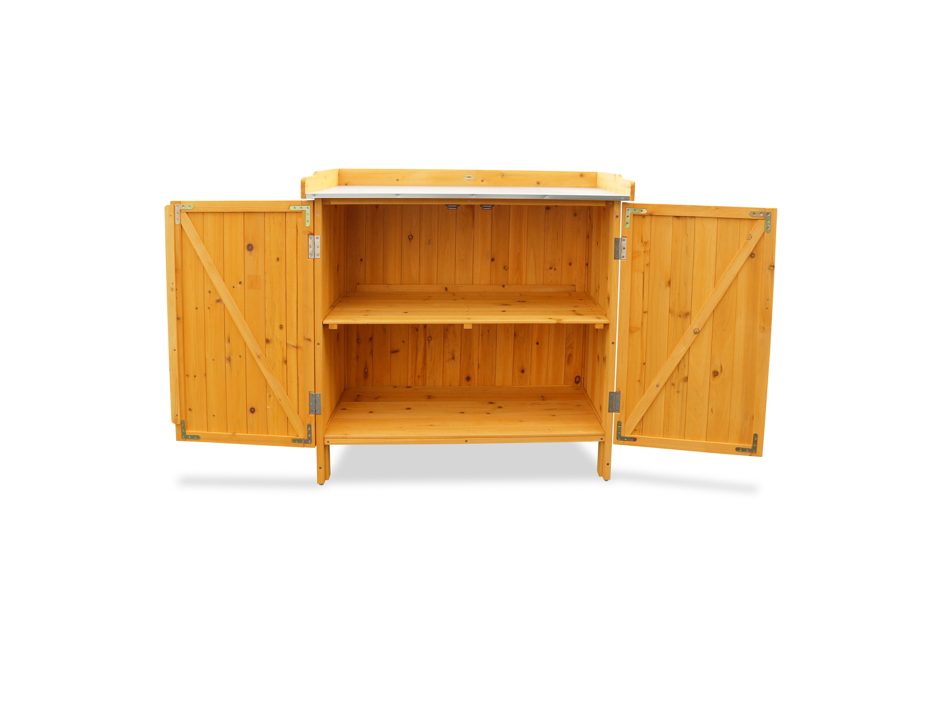 Thumbnail - HABAU Gartentisch mit Unterschrank (Natur)