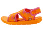 Orangefarbene Sandalen für Kinder mit Paw Patrol-Motiv.