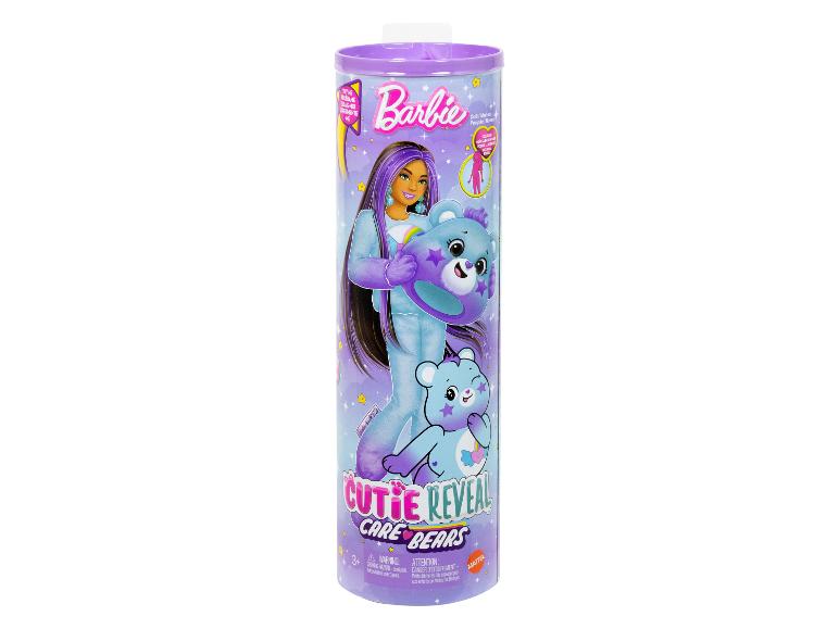 Barbie Cutie Reveal Care Bears Puppe in Verpackung.