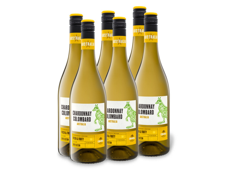 [Niedrigster Preis und höchste Qualität] 6 x 0,75-l-Flasche Colombard Cimarosa Chardonnay Weißwein trocken, Weinpaket Australia