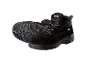 Schwarze Sicherheitsstiefel mit profilierter Sohle