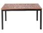 Livarno Home Gartentisch aus Holz mit schwarzem Metallrahmen.