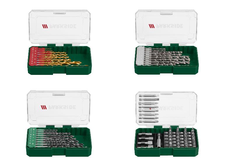Parkside Bohrer- und Bithalter: Metallbohrer, Holzbohrer, Schrauberbits.
