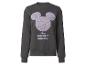 Dunkelgraues Disney Mickey Mouse Sweatshirt mit lila Logo.
