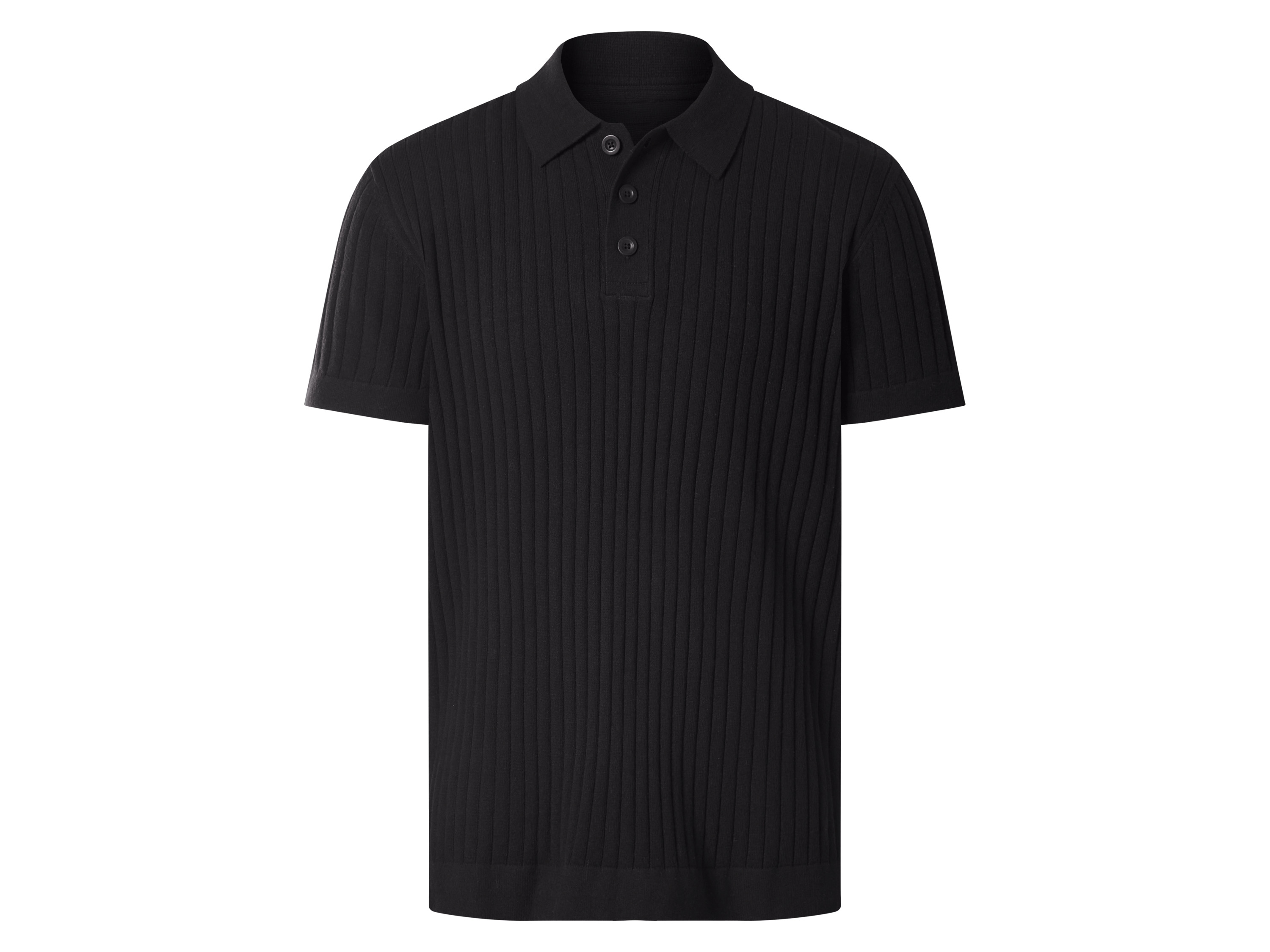 ESMARA MEN Herren Strick-Poloshirt (Schwarz, L (52/54))