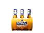 Sechs Flaschen Orangengetränk in Kartonverpackung mit der Aufschrift „Spritz Ready to Drink“.