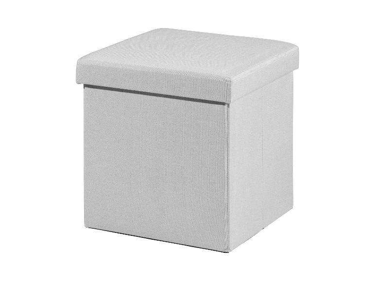 Graue faltbare Aufbewahrungsbox mit Deckel, quadratisch.