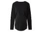 Schwarzes Langarm-Schwangerschaftsoberteil mit gerafften Seiten