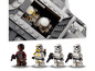 LEGO Star Wars Figuren, darunter Stormtrooper und ein Klon-Soldat, mit einem Transportfahrzeug.