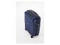 Blauer Hartschalenkoffer mit Teleskopgriff und Rollen