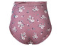 Rosa Unterhose mit Blumenmuster.