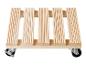 Pflanzenroller aus Holz mit Rollen und Bremsen