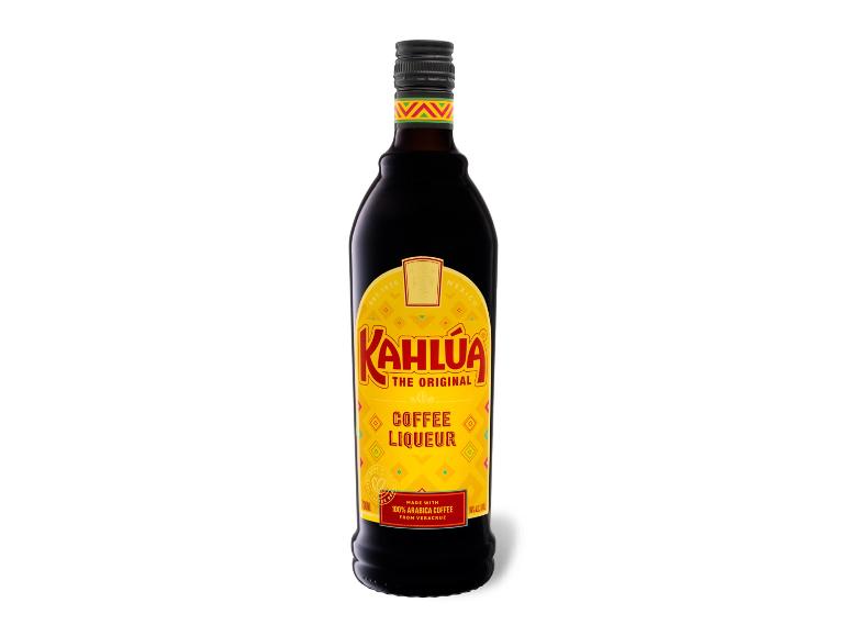 Eine Flasche Kahlúa Kaffeelikör.