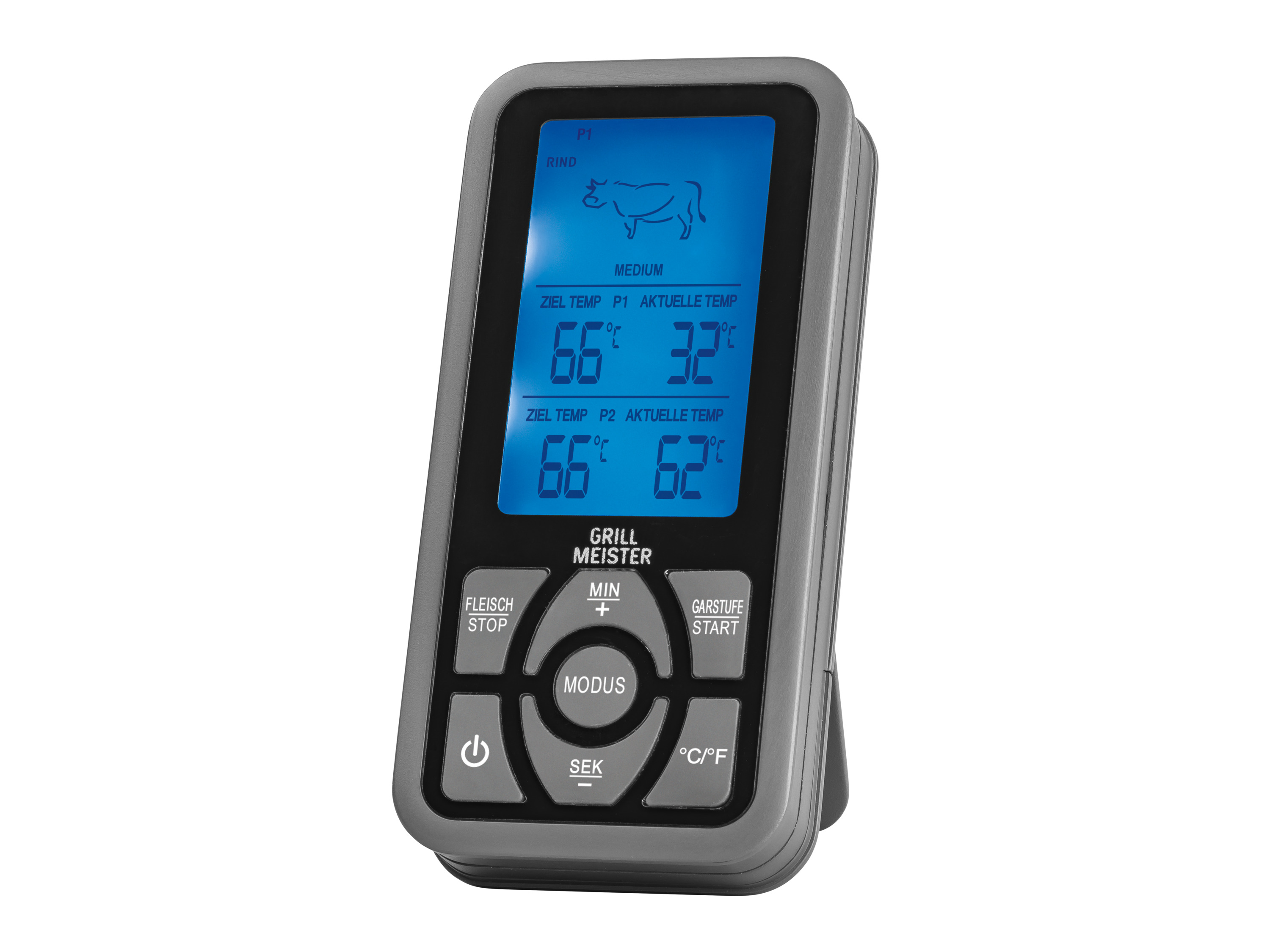 Thumbnail - GRILLMEISTER 2 Fühler Grillthermometer (Funk GFGT 433 B2)