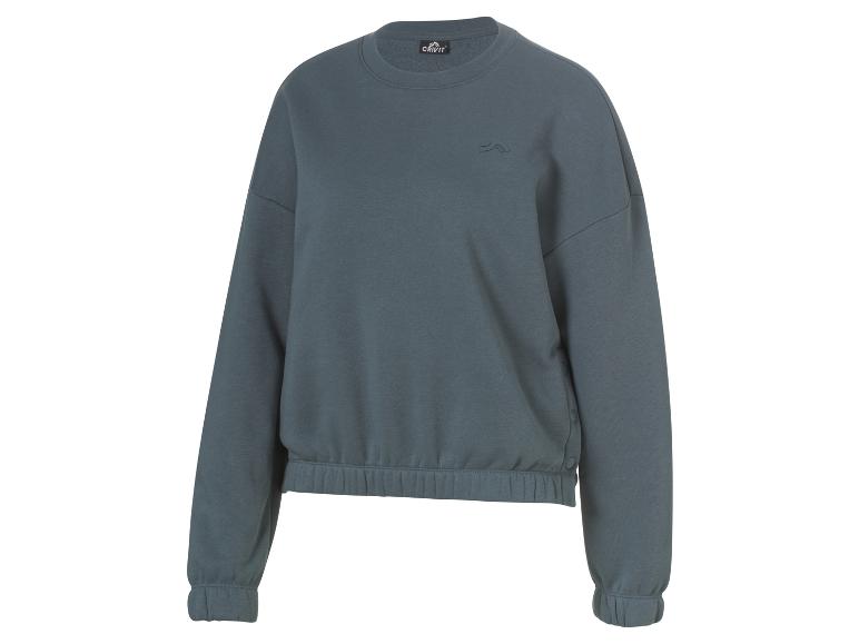 Ein dunkelblauer Crivit Pullover mit langen Ärmeln.