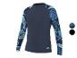 Langärmliges Badeshirt mit blauem Blattmuster