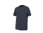 Dunkelblaues Kurzarm-T-Shirt mit Rundhalsausschnitt.