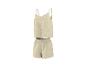 Beiges zweiteiliges Pyjama-Set mit Spaghettiträger-Top und Shorts