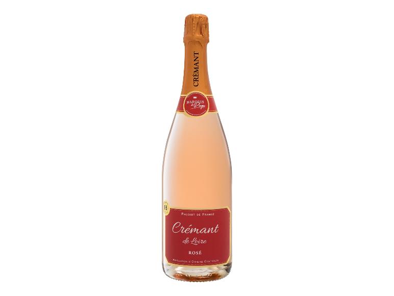 Eine Flasche Marquis de Plagne Crémant de Loire Rosé Schaumwein.
